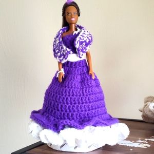 Barbie doll with hand crochet dress
